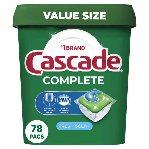 Dish Detergents Cascade Complete Dishwasher Pods, Fresh hero