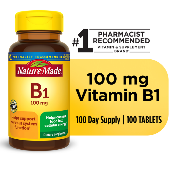 Vitamins & Supplements Nature Made Vitamin B1 100 mg Tablets hero