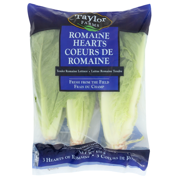 Fresh Vegetables Taylor Farms 3 Count Romaine Hearts hero