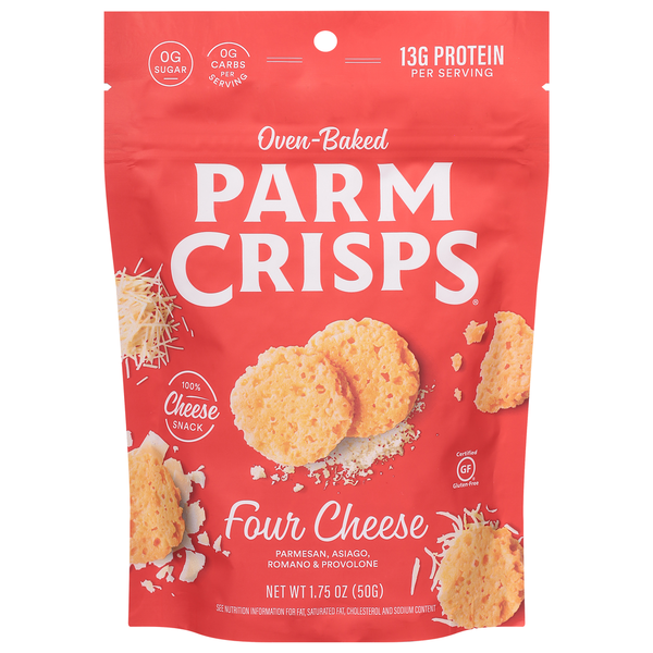 Crackers ParmCrisps Cheese Snack, Four Cheese, Oven-Baked hero