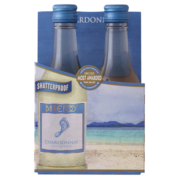 Chardonnay Barefoot Chardonnay White Wine 4 Single Serve Bottles hero