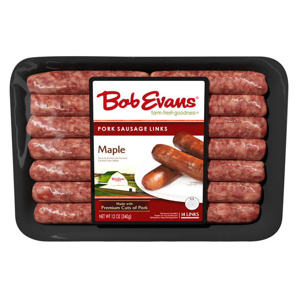 Hot Dogs, Bacon & Sausage Bob Evans Farms Pork Sausage Links, Maple hero