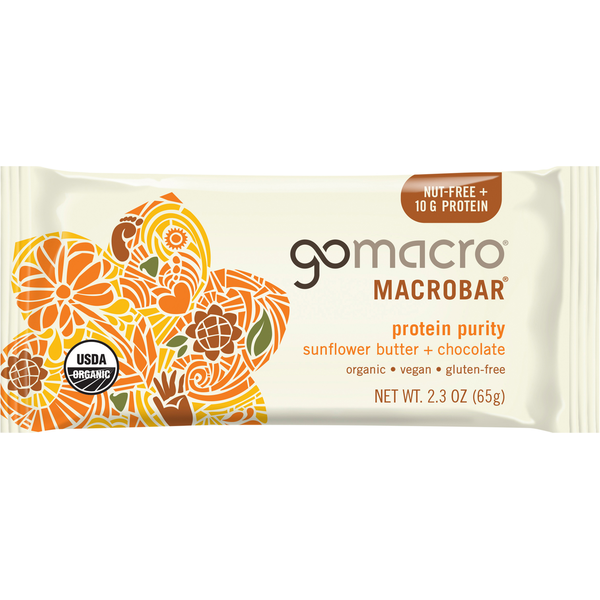 Protein & Meal Replacements GoMacro MacroBar, Sunflower Butter + Chocolate hero