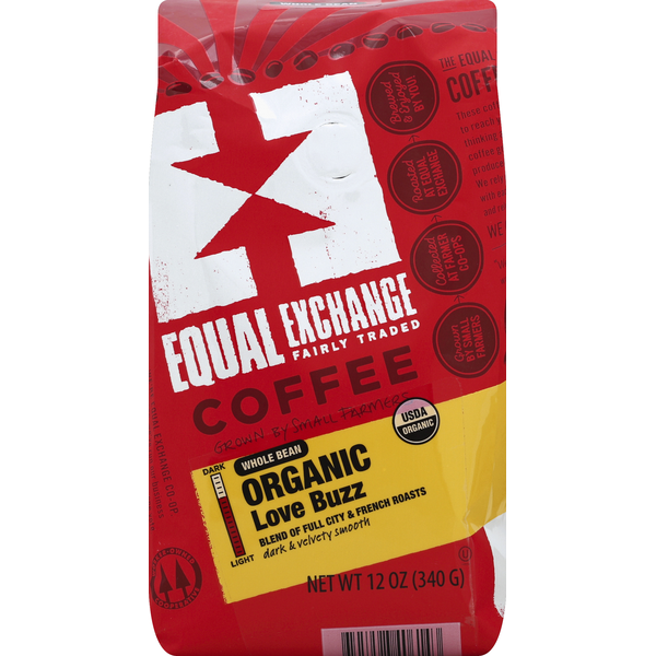 Coffee Equal Exchange Coffee, Organic, Whole Bean, Love Buzz hero