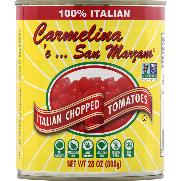 Canned & Jarred Vegetables Carmelina e San Marzano Tomatoes, Italian, Chopped hero