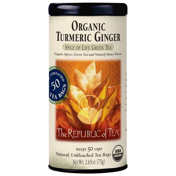 Tea The Republic of Tea Organic Turmeric Ginger Green Tea Bags hero