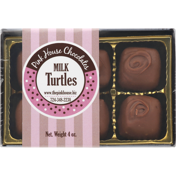 Pink House Chocolates Milk Chocolate, Turtles hero