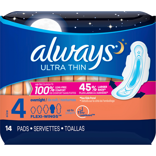 Feminine Care Always Ultra Thin Pads Overnight hero