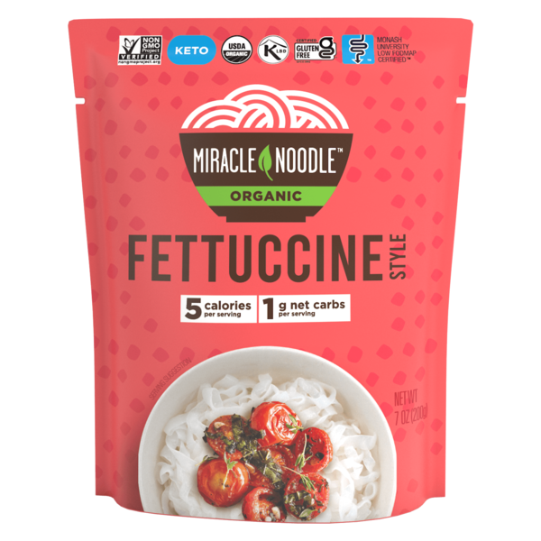 Fresh Pasta Miracle Noodle Fettuccine Style, Organic, Ready-to-eat Noodle hero