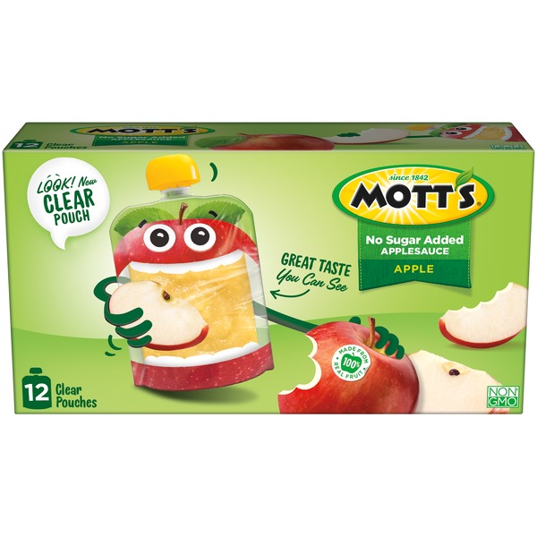 Canned Fruit & Applesauce Mott's Unsweetened Applesauce Pouches, Apple  hero