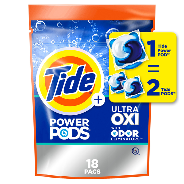 Laundry Tide Ultra OXI Power PODS with Odor Eliminators Laundry Detergent Pacs hero