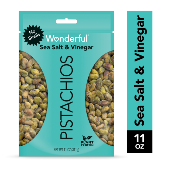 Nuts, Seeds & Dried Fruit Wonderful No Shells Sea Salt and Vinegar Flavored Pistachios hero