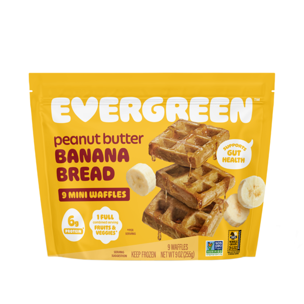 Evergreen Peanut Butter Banana Bread, Frozen, Mini Waffles hero