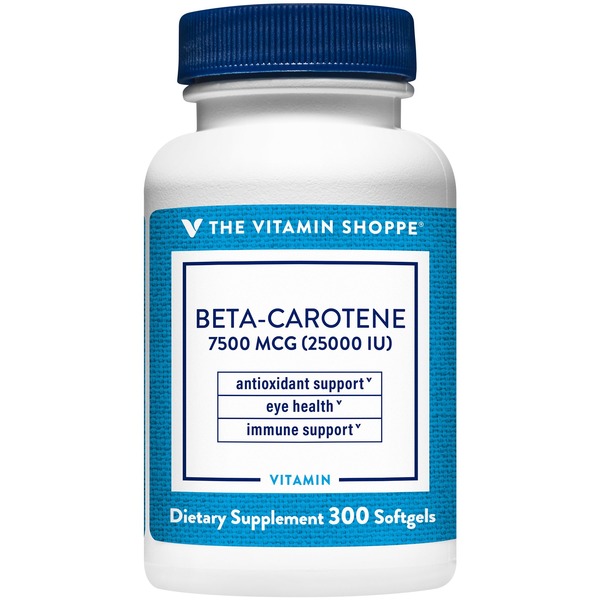 Immune Support The Vitamin Shoppe Beta Carotene Antioxidant - 25,000 IU (300 Softgels) hero