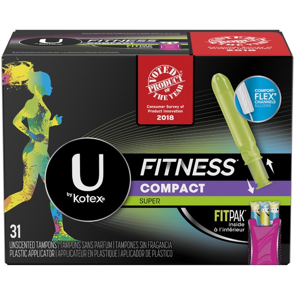 Feminine Care U by Kotex Fitness Compact Tampons Super - 31 CT hero