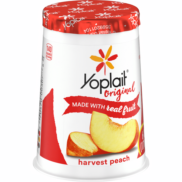 Yogurt Yoplait Original Low Fat Harvest Peach Yogurt Cup hero