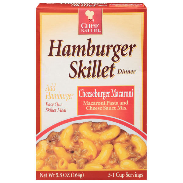 Instant Foods Karlin Foods Hamburger Skillet Dinner, Cheeseburger Macaroni hero