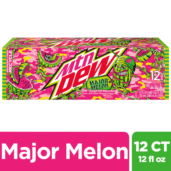 Energy & Sports Drinks Mountain Dew Major Melon Watermelon Soda hero