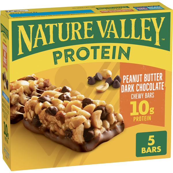 Energy & Granola Bars Nature Valley Chewy Protein Peanut Butter Dark Chocolate Granola Bars hero