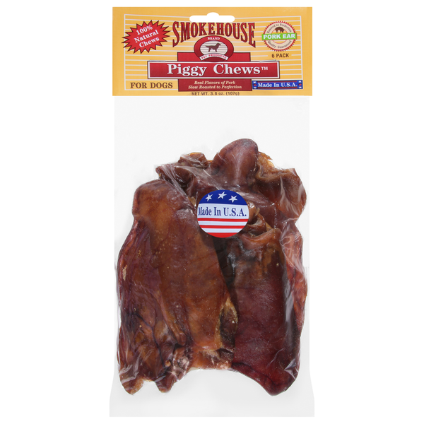 Dog Food & Care Smokehouse Chews, for Dogs, 100% Natural, Pork Ear hero