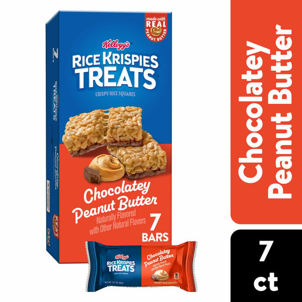 Cookies & Cakes Kellogg's Rice Krispies Treats Crispy Rice Squares, Kids Snacks, Snack Bars, Chocolatey Peanut Butter hero