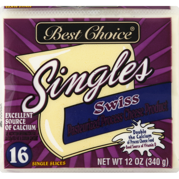 Packaged Cheese Best Choice Cheese Product, Swiss, Singles hero