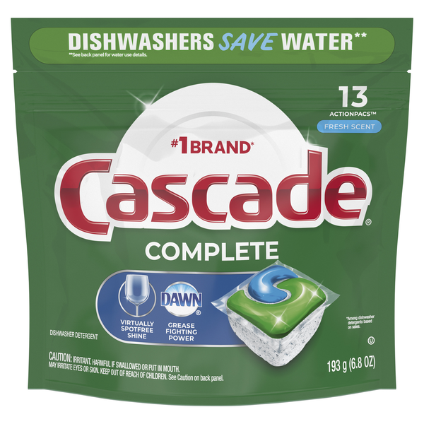 Dish Detergents & Tools Cascade Complete Dishwasher Pods, Fresh hero