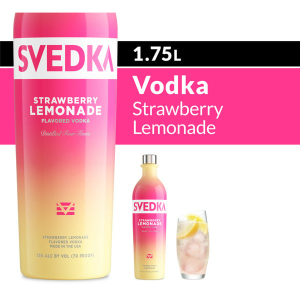 Vodka SVEDKA Strawberry Lemonade Flavored Vodka Bottle hero