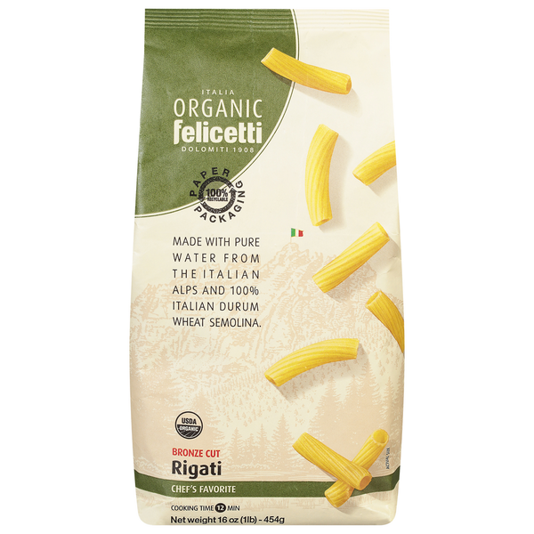 Dry Pasta Felicetti Rigati, Organic, Bronze Cut hero