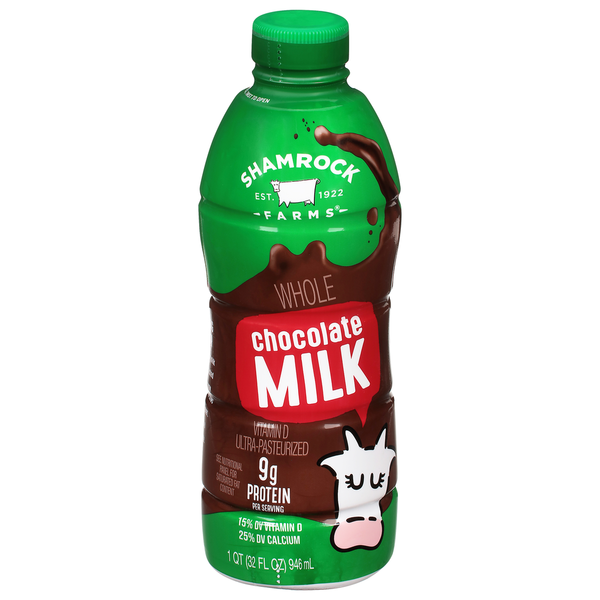 Beauty Shamrock Farms Milk, Chocolate, Whole hero