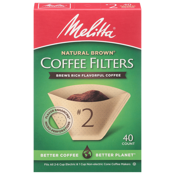 Coffee Melitta Coffee Filters, Natural Brown, No. 2 hero