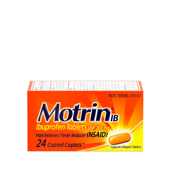 First Aid MOTRIN IB, IBuprofen 200Mg Tablets For Pain & Fever Relief hero