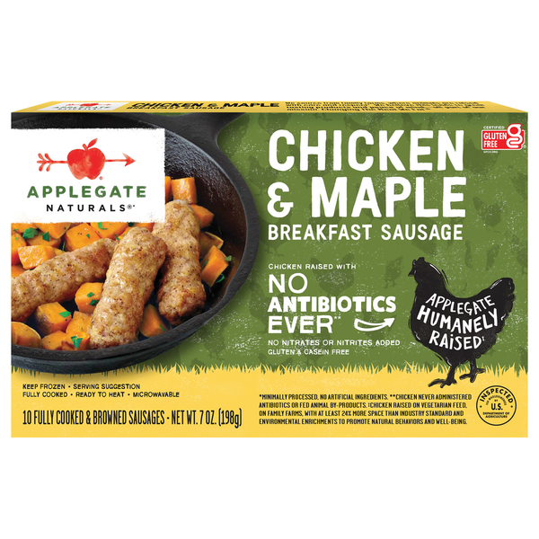 Frozen Breakfast Applegate Naturals  Applegate Natural Chicken & Maple Frozen Breakfast Sausage hero