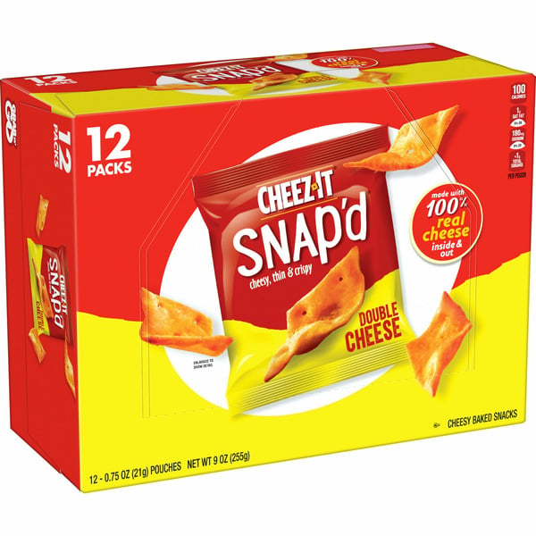 Cheez-It Cheese Cracker Chips, Thin Crisps, Lunch Snacks, Double Cheese hero