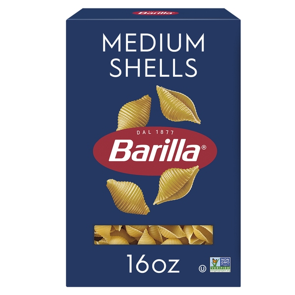 Dry Pasta Barilla Medium Shells - Non-GMO Pasta Made with Durum Wheat Semolina & Kosher Certified hero