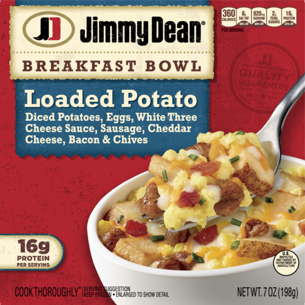 Frozen Breakfast Jimmy Dean Breakfast Bowl, Loaded Potato, Frozen, 7 oz Bowl hero