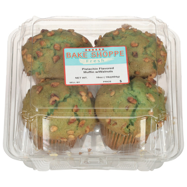 Breakfast Bakery Bake Shoppe Muffin, with Walnuts, Pistachio Flavored hero