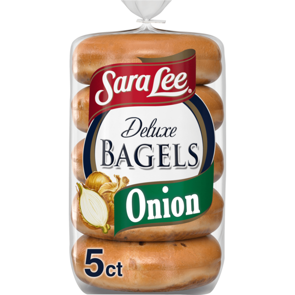 Breakfast Bakery Sara Lee Deluxe Onion Bagels hero