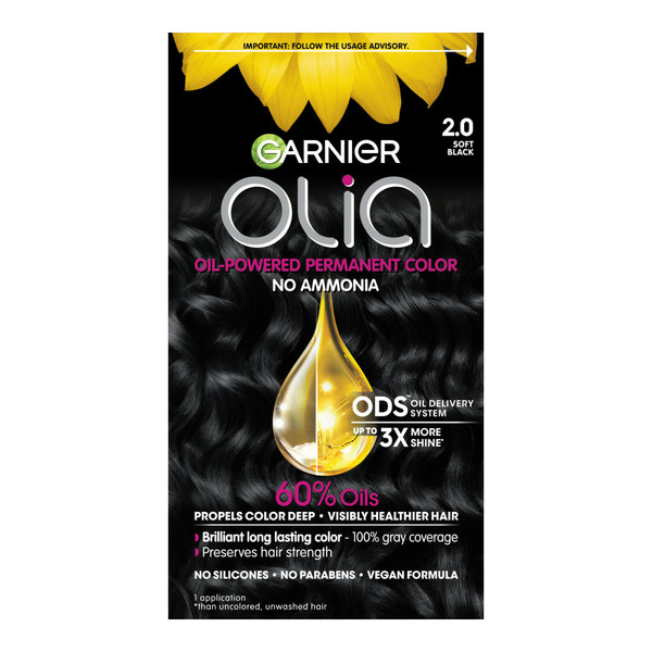 Hair Care Garnier Oil Powered Permanent Hair Color, Soft Black hero