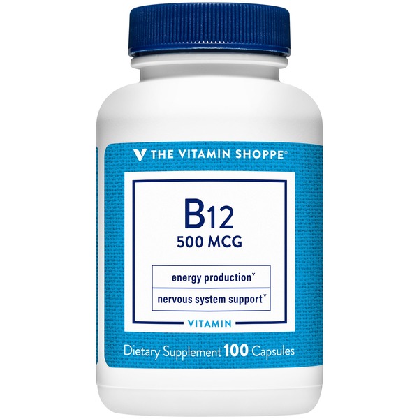 Vitamin B The Vitamin Shoppe Vitamin B12 - 500 MCG (100 Capsules) hero