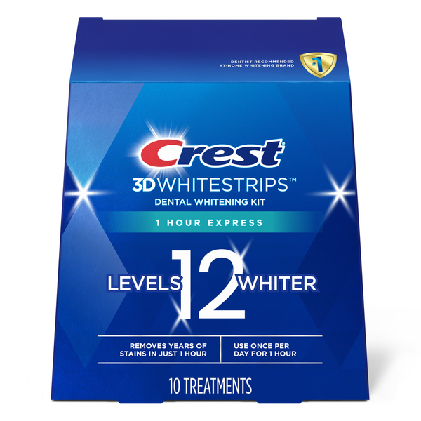 Oral Hygiene Crest 3D Whitrstrips 1-Hour Express At-home Teeth Whitening Kit hero