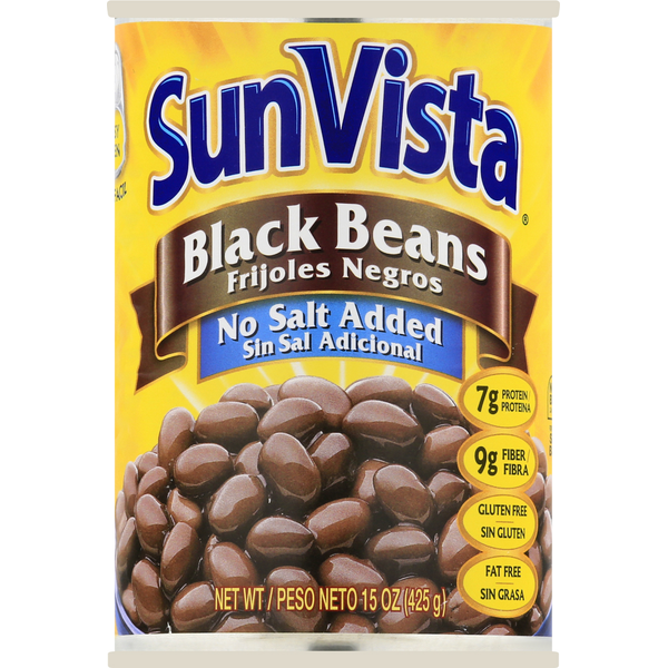 Canned Meals & Beans SunVista Black Beans, No Salt Added hero