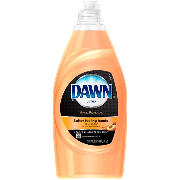 Dish Detergents Dawn Ultra Hand Renewal Dishwashing Liquid, Peach & Almond hero