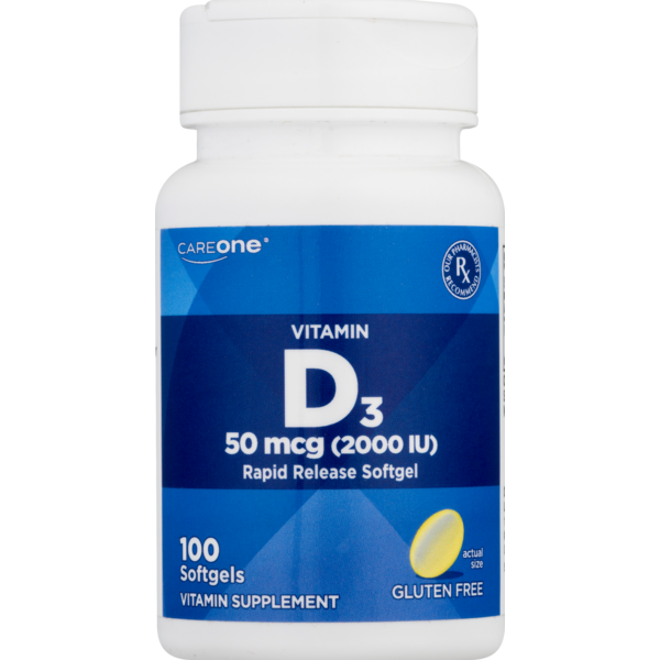 Vitamins & Supplements CareOne Vitamin D 2000 IU 50mcg Softgels hero