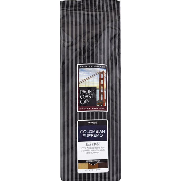 Bulk Tea & Coffee Pacific Coast Cafe Coffee, Whole, Medium Roast, Colombian Supremo hero