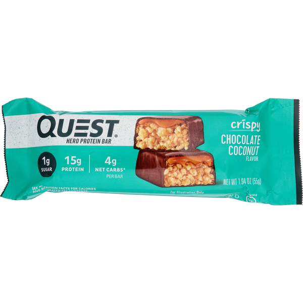 Candy & Chocolate Quest Chocolate Coconut Hero Protein bar, Low Carb, Gluten Free hero