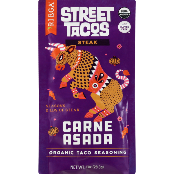 Spices & Seasonings Riega Taco Seasoning, Organic, Carne Asada, Steak hero