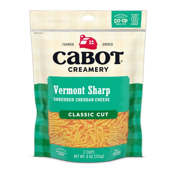 Packaged Cheese Cabot Sharp Yellow Shredded Cheddar Cheese hero