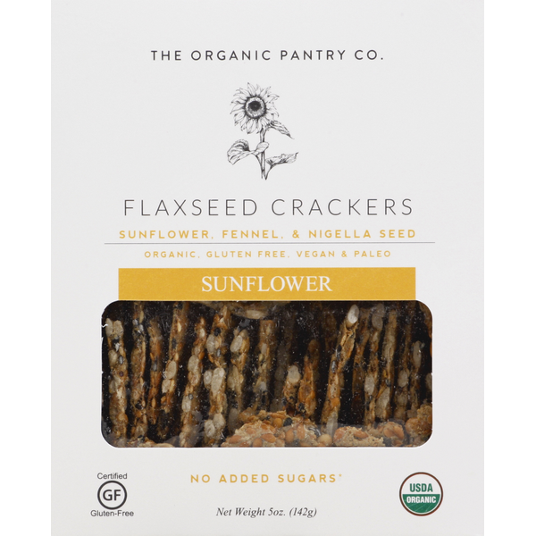 Crackers The Organic Pantry Co. Flaxseed Crackers, Sunflower hero