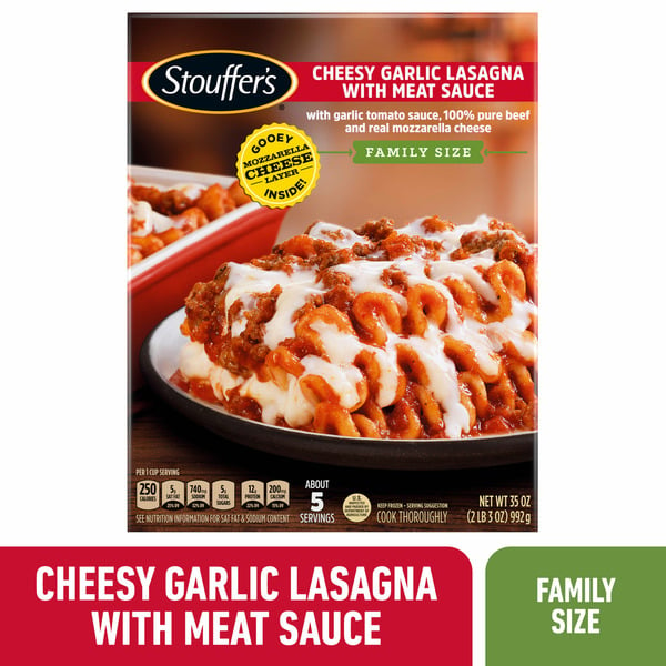 Frozen Meals Stouffer's Cheesy Garlic Lasagna with Meat Sauce, Family Size hero